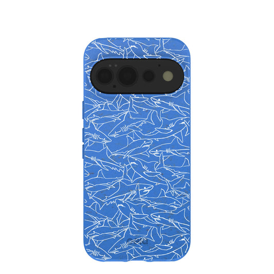 Electric Blue Shark Frenzy Google Pixel 11 Pro Case