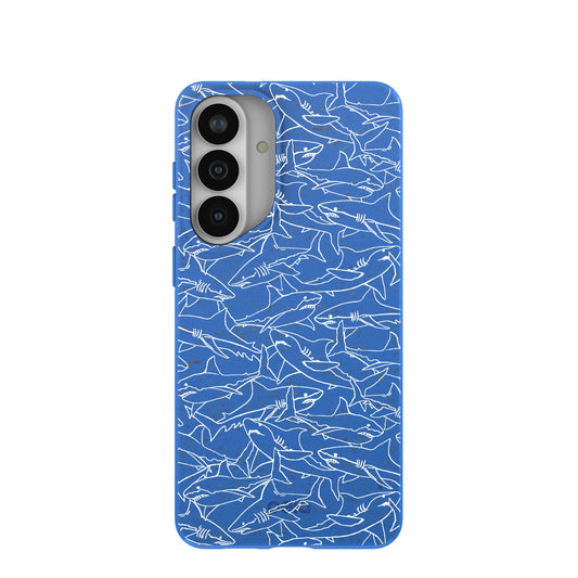 Electric Blue Shark Frenzy Samsung Galaxy S26+(Plus) Case