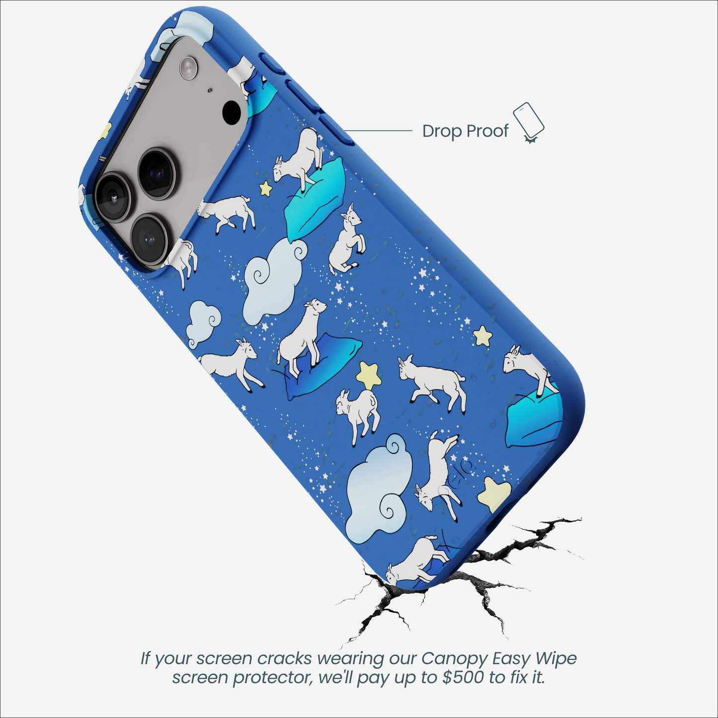 Electric Blue Sheep Dreamers iPhone 17 Pro Max Case