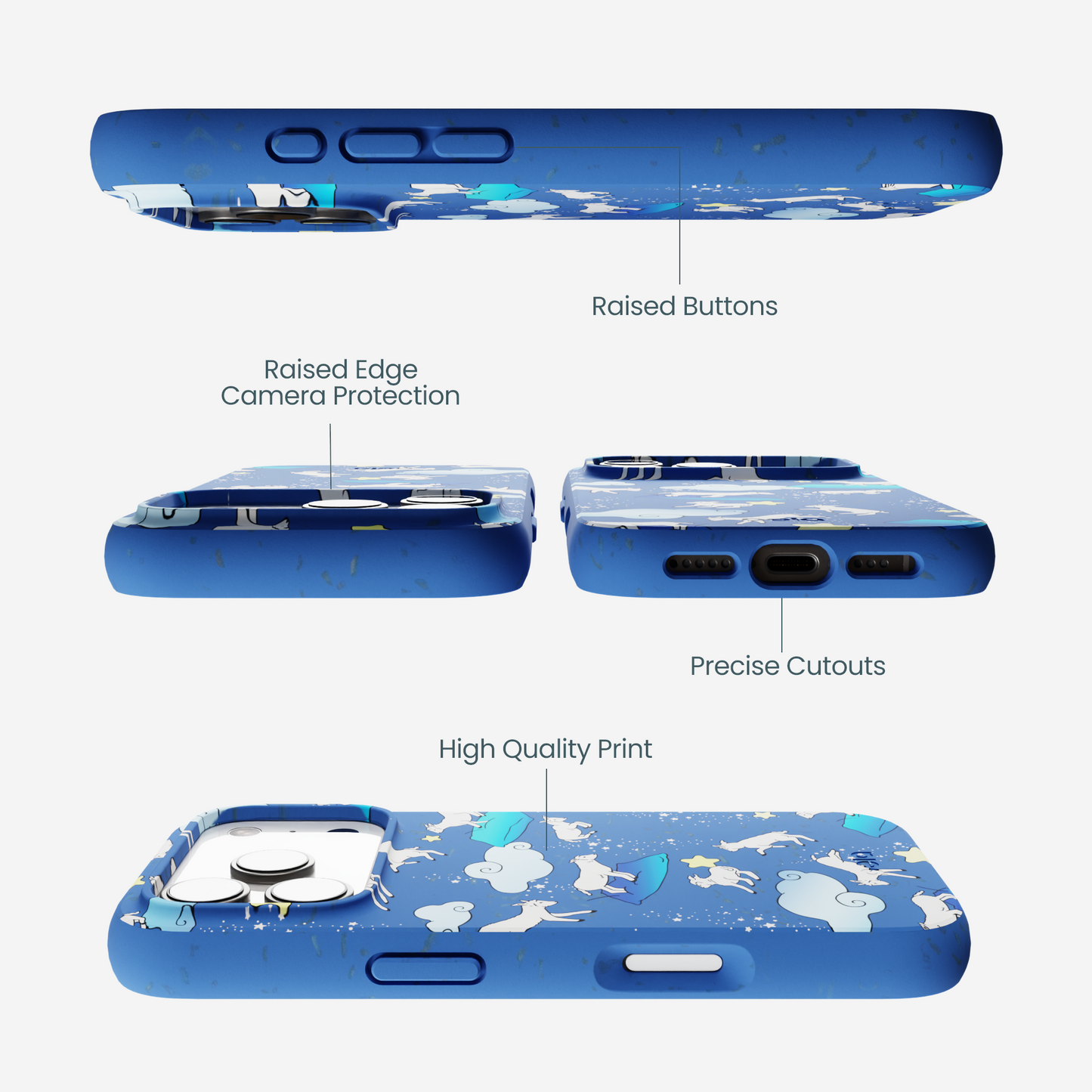 Electric Blue Sheep Dreamers iPhone 17 Pro Case