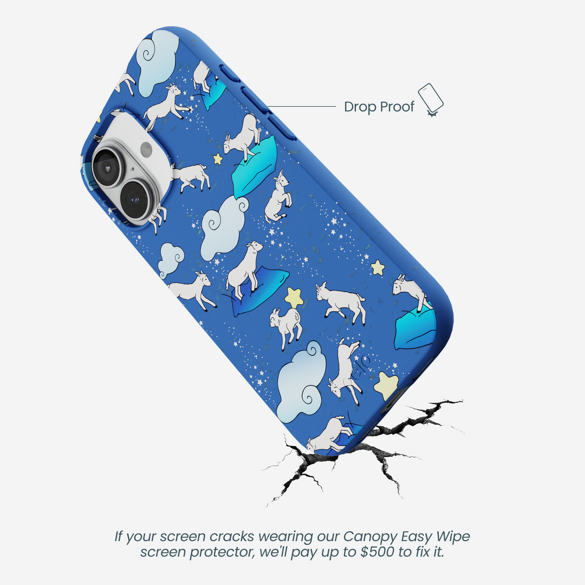 Electric Blue Sheep Dreamers iPhone 17 Case