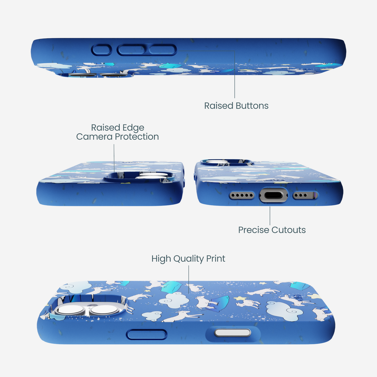 Electric Blue Sheep Dreamers iPhone 17 Case
