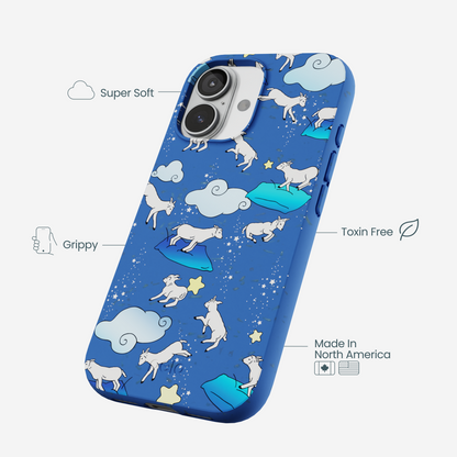 Electric Blue Sheep Dreamers iPhone 17 Case
