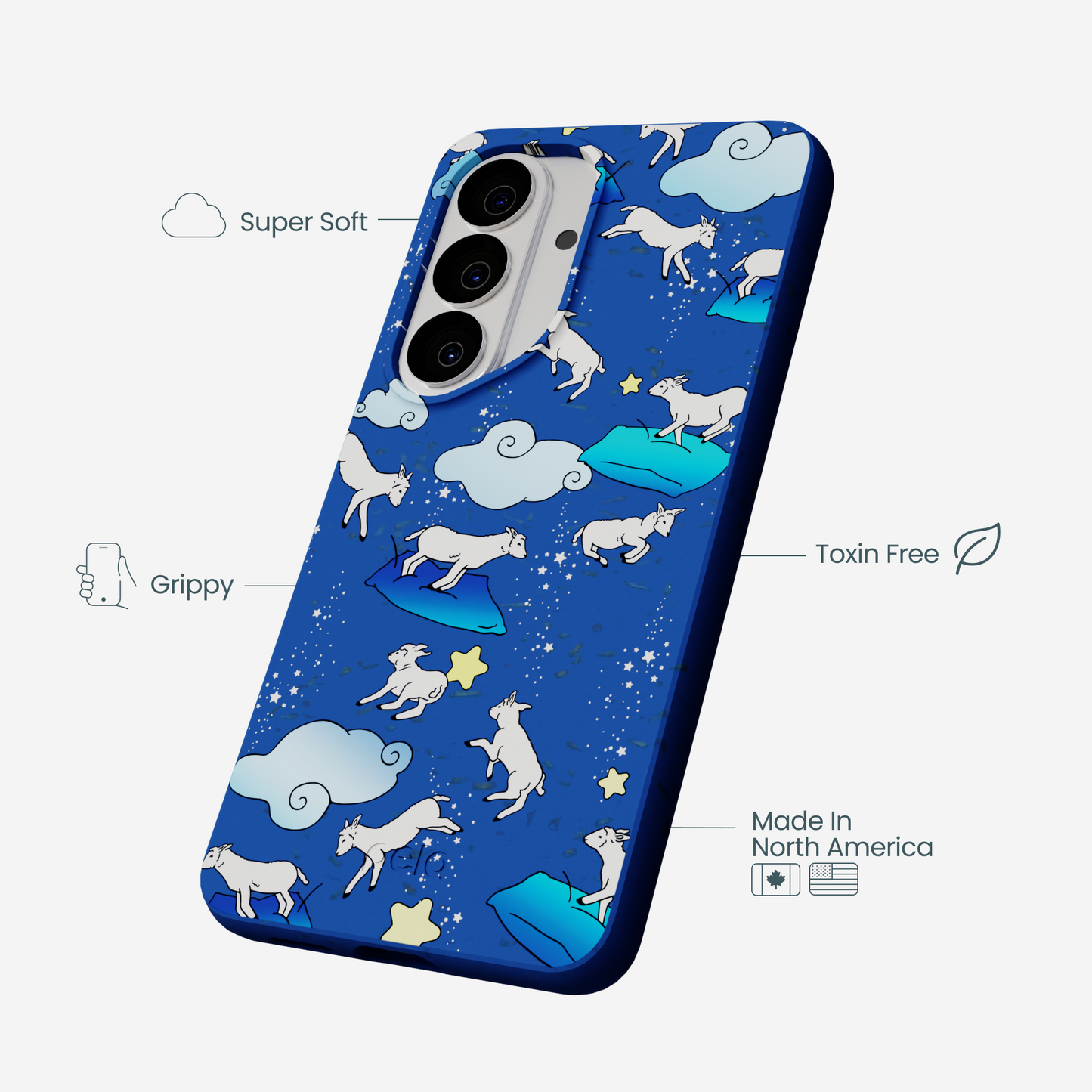 Electric Blue Sheep Dreamers Samsung Galaxy S26 Case