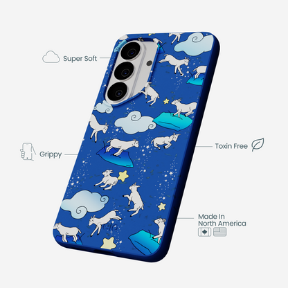 Electric Blue Sheep Dreamers Samsung Galaxy S26 Case