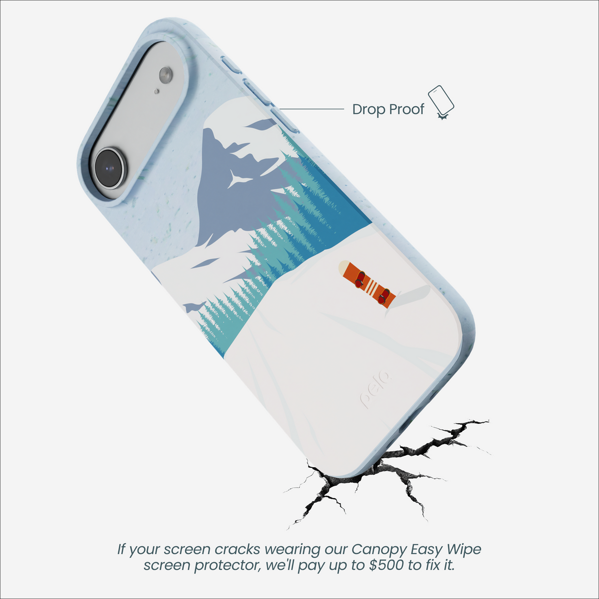 Powder Blue Shredding Peaks iPhone Air Case