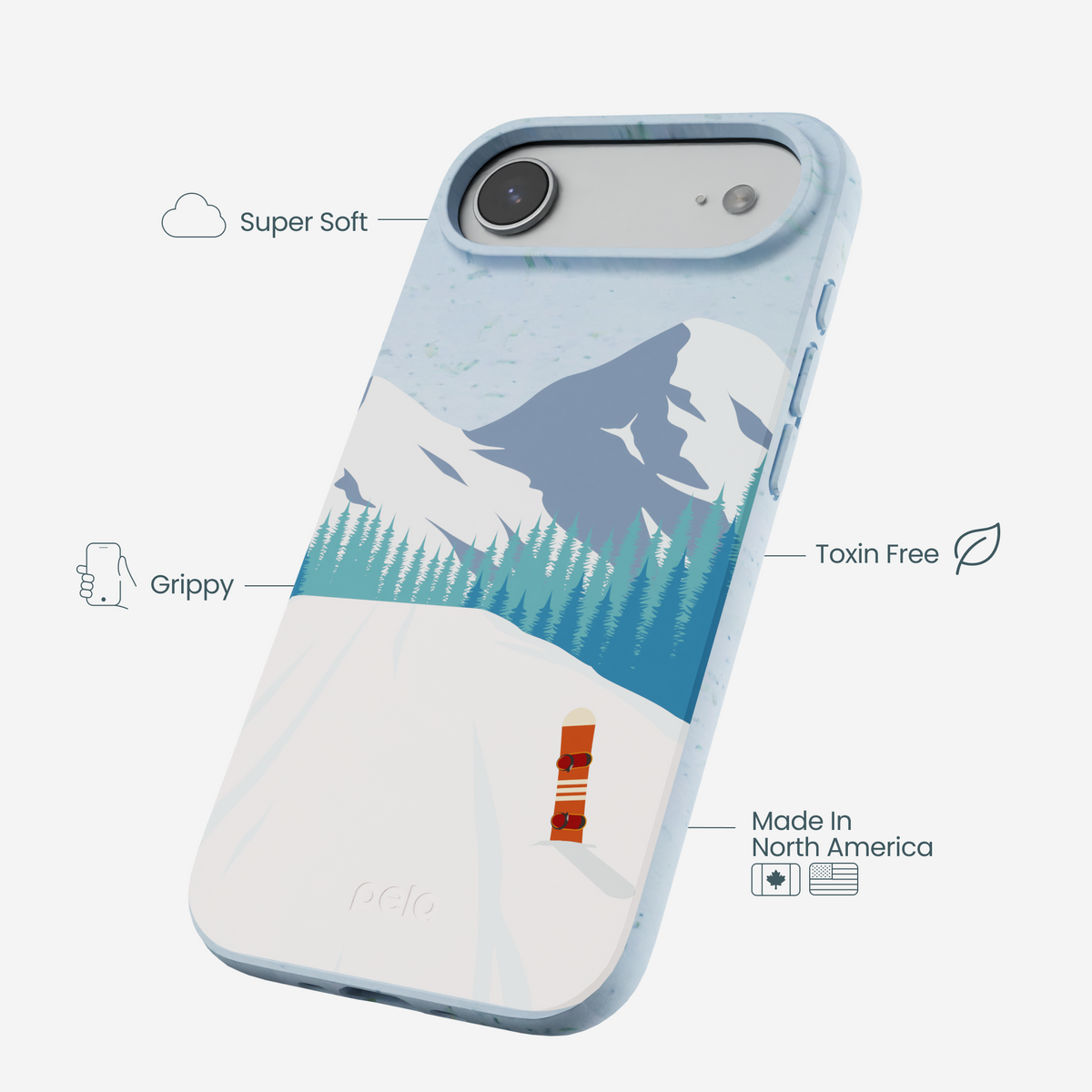 Powder Blue Shredding Peaks iPhone Air Case