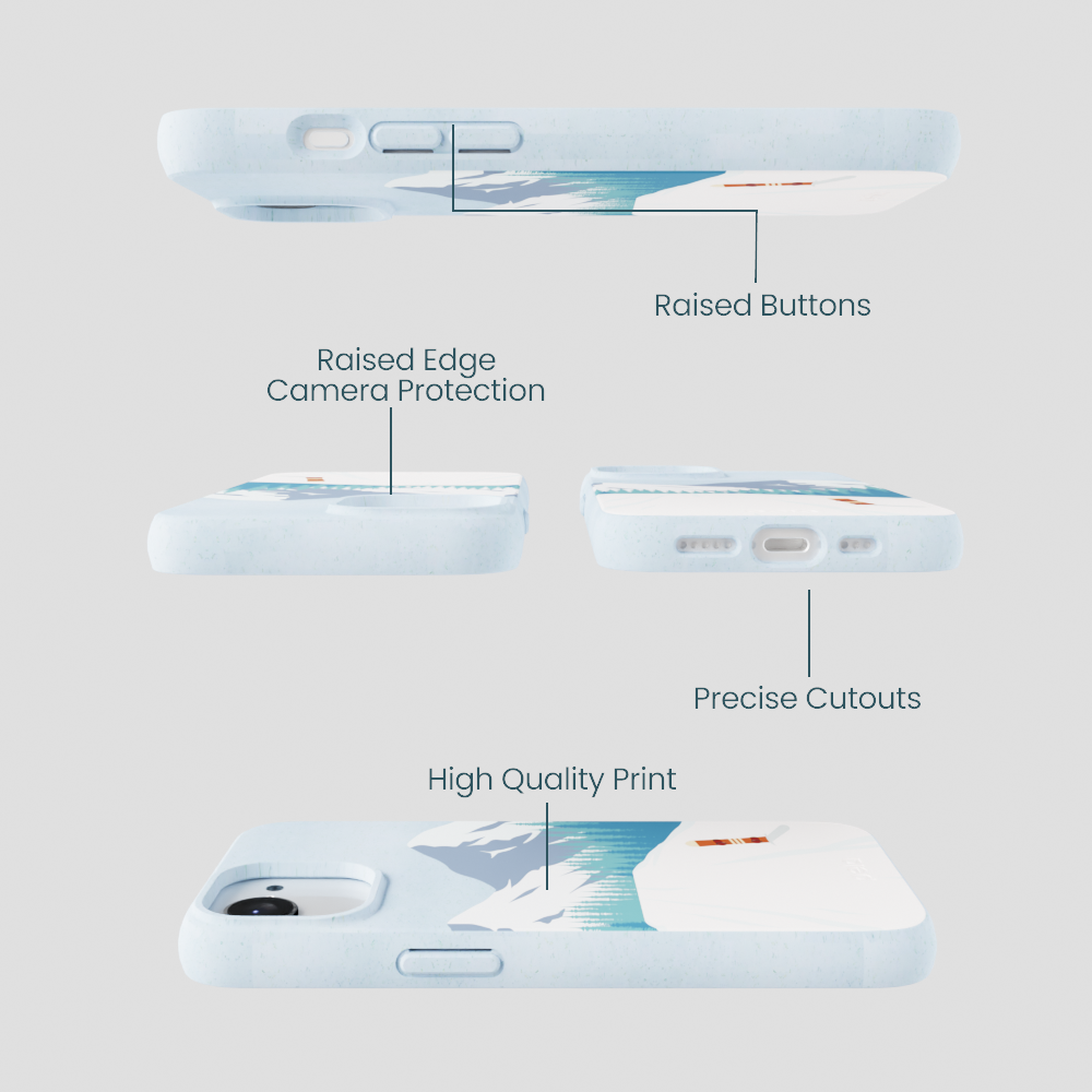 Powder Blue Shredding Peaks iPhone 16e/17e Case