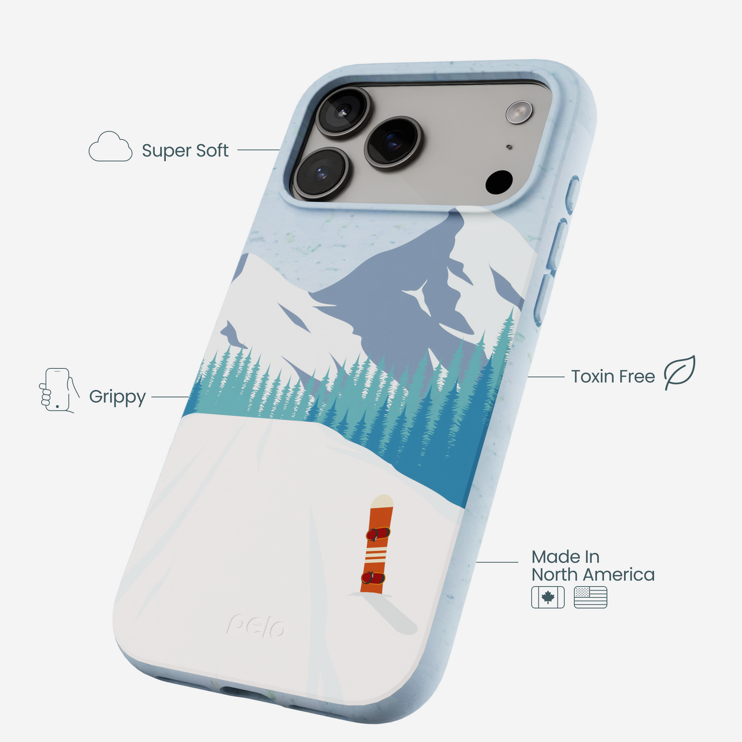 Powder Blue Shredding Peaks iPhone 17 Pro Max Case