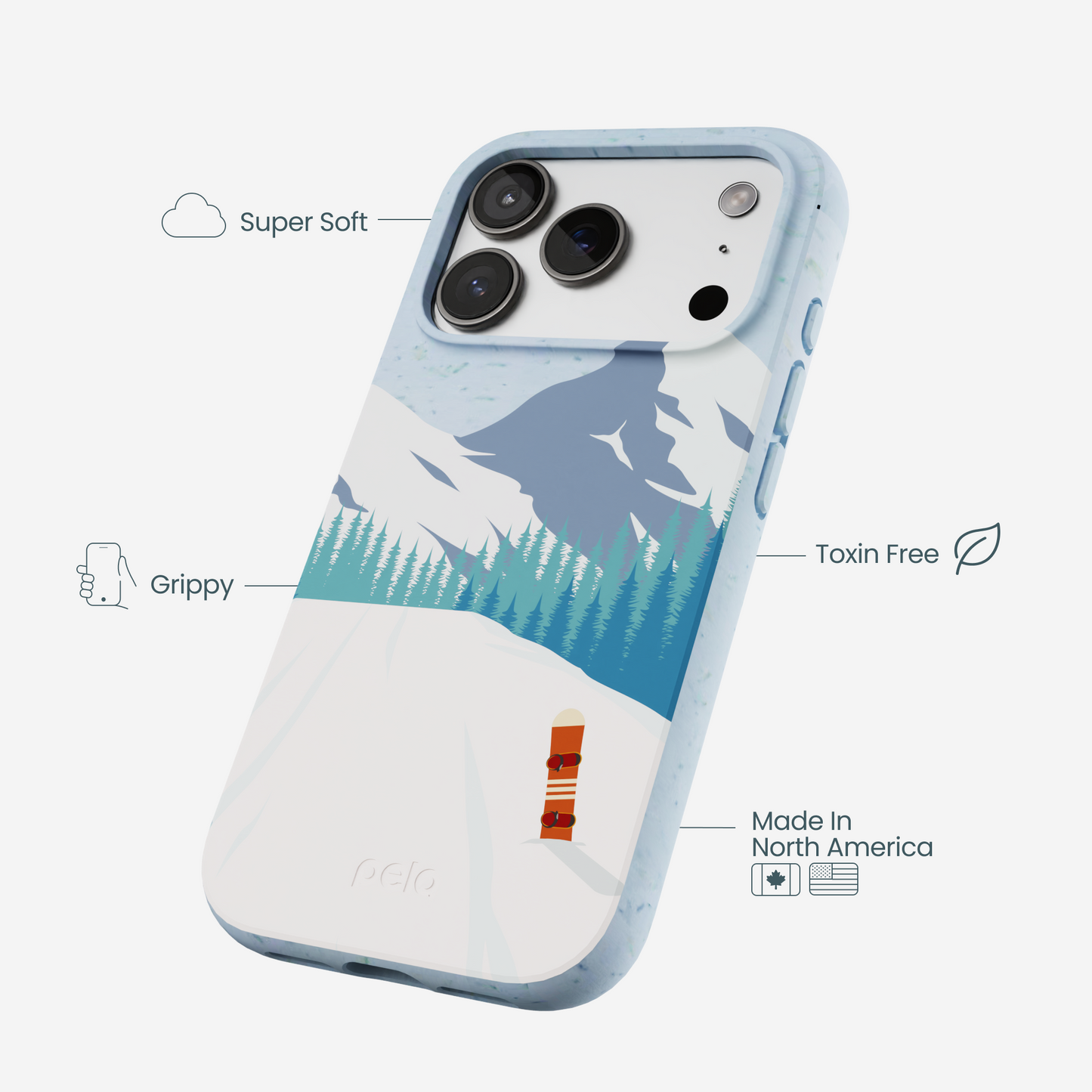 Powder Blue Shredding Peaks iPhone 17 Pro Case