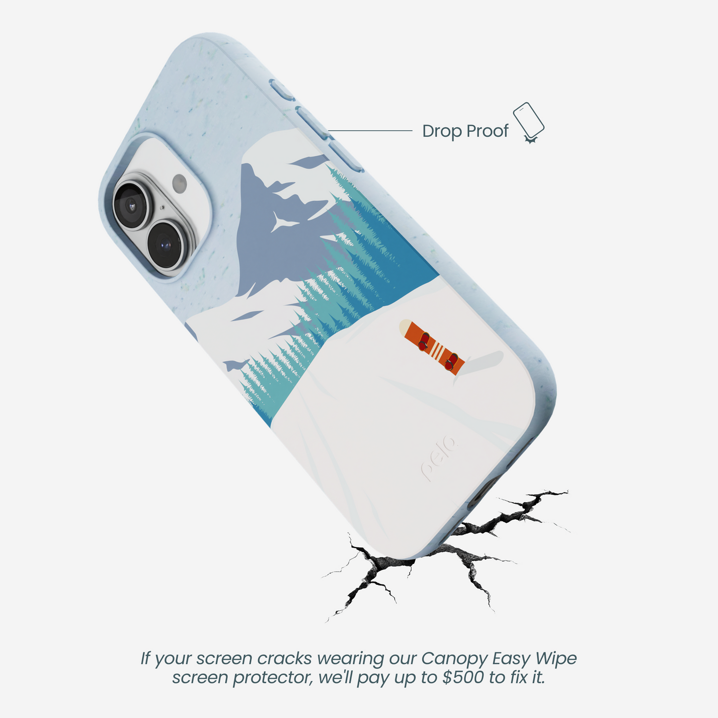 Powder Blue Shredding Peaks iPhone 17 Case