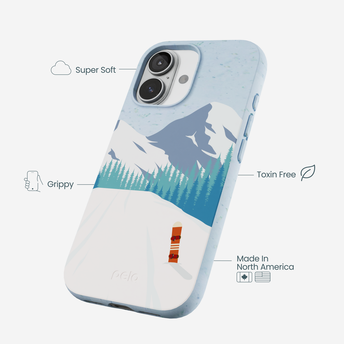 Powder Blue Shredding Peaks iPhone 17 Case