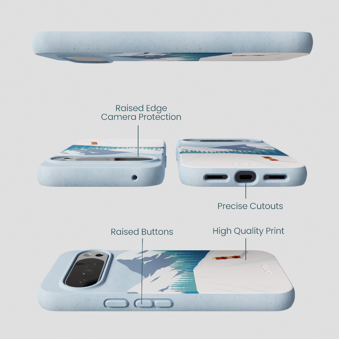 Powder Blue Shredding Peaks Google Pixel 10 Pro XL Case