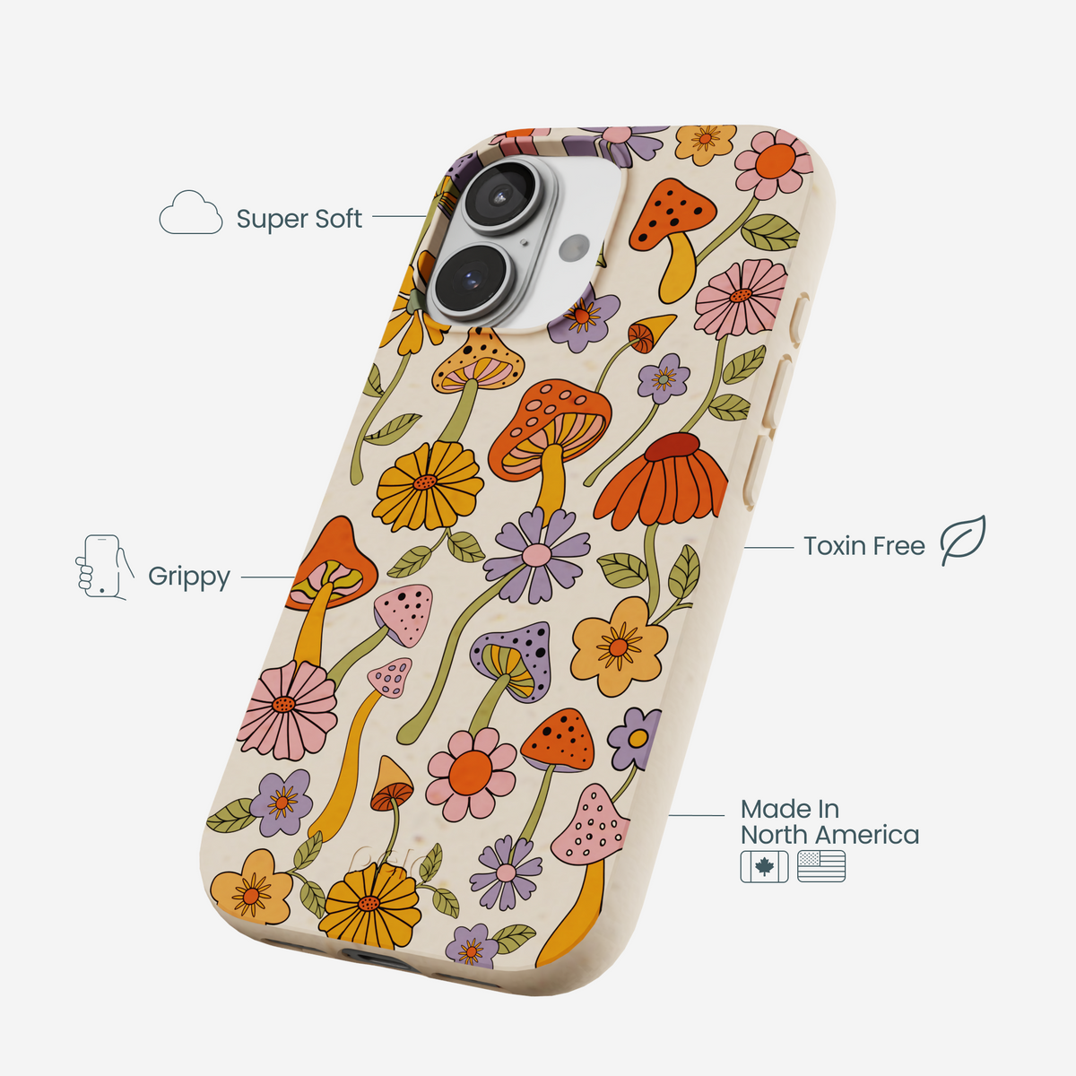 Seashell Shrooms and Blooms iPhone 17 Case