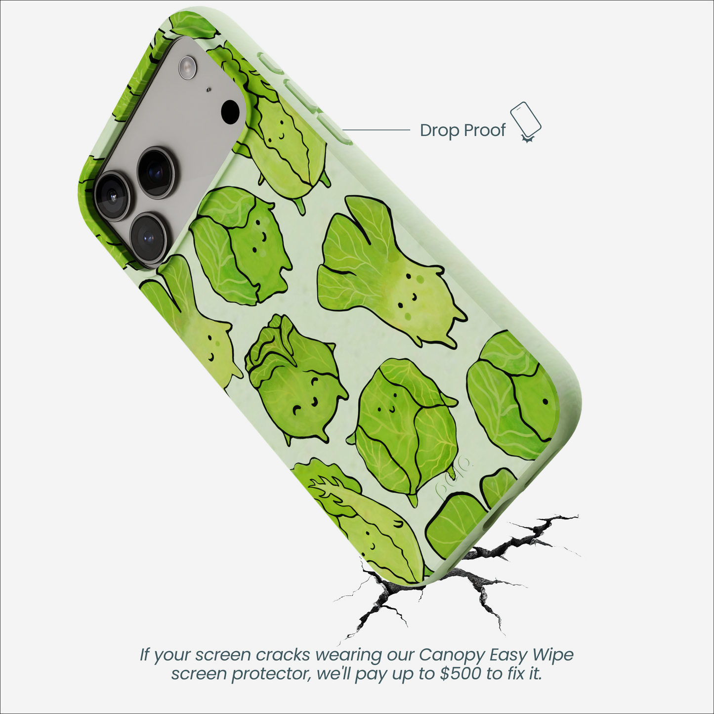 Sage Green Silly Cabbage iPhone 17 Pro Max Case