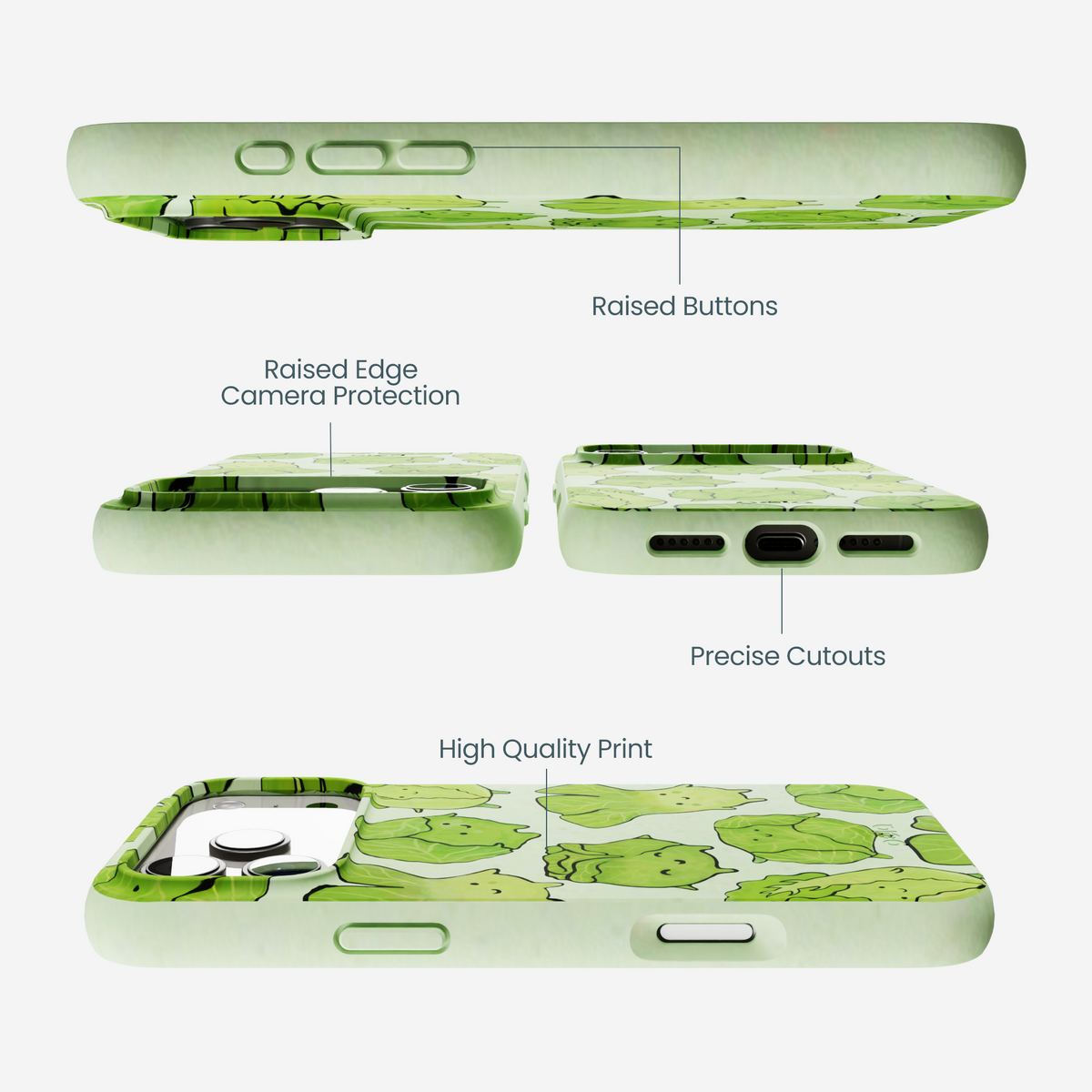 Sage Green Silly Cabbage iPhone 17 Pro Max Case