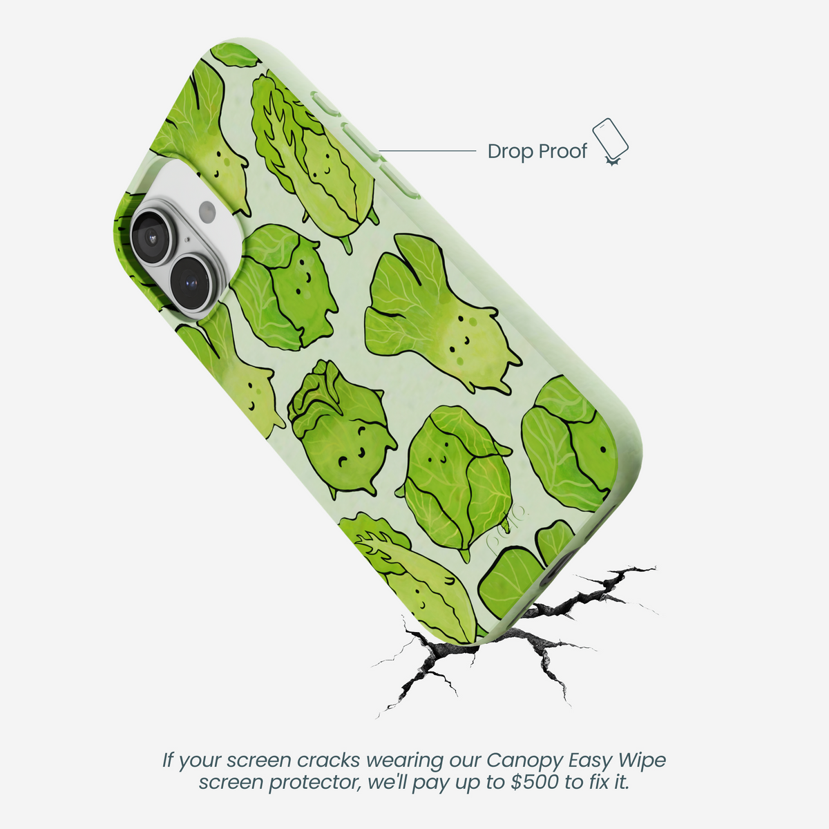 Sage Green Silly Cabbage iPhone 17 Case