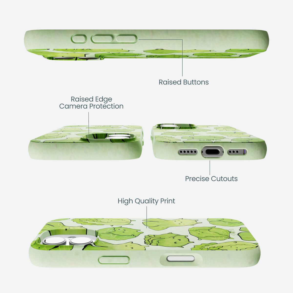 Sage Green Silly Cabbage iPhone 17 Case