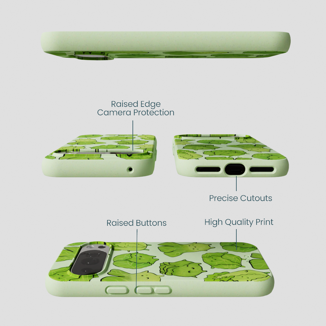 Sage Green Silly Cabbage Google Pixel 10/10 Pro Case