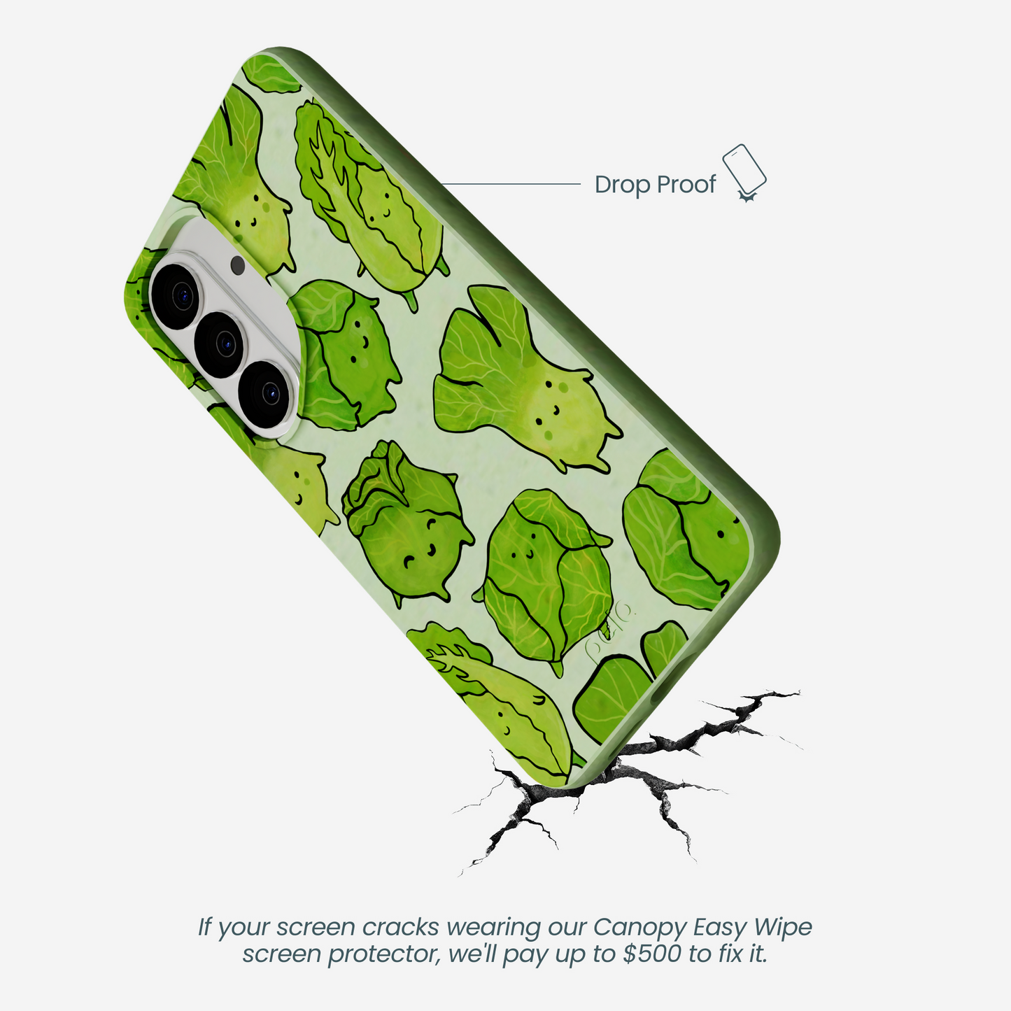 Sage Green Silly Cabbage Samsung Galaxy S26 Case