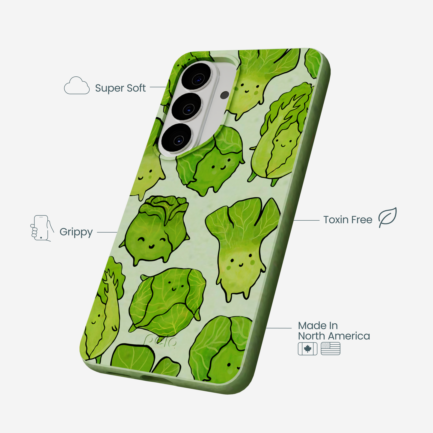 Sage Green Silly Cabbage Samsung Galaxy S26 Case
