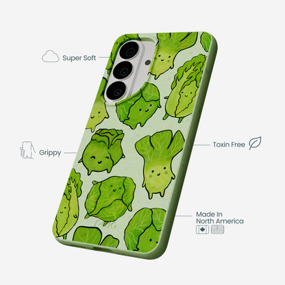 Sage Green Silly Cabbage Samsung Galaxy S26 Case