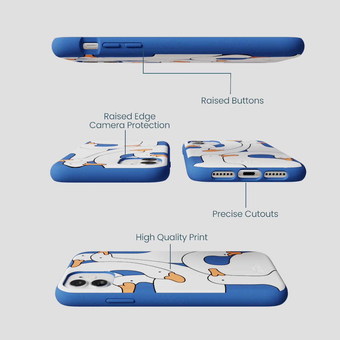 Electric Blue Silly Goose iPhone 11 Case