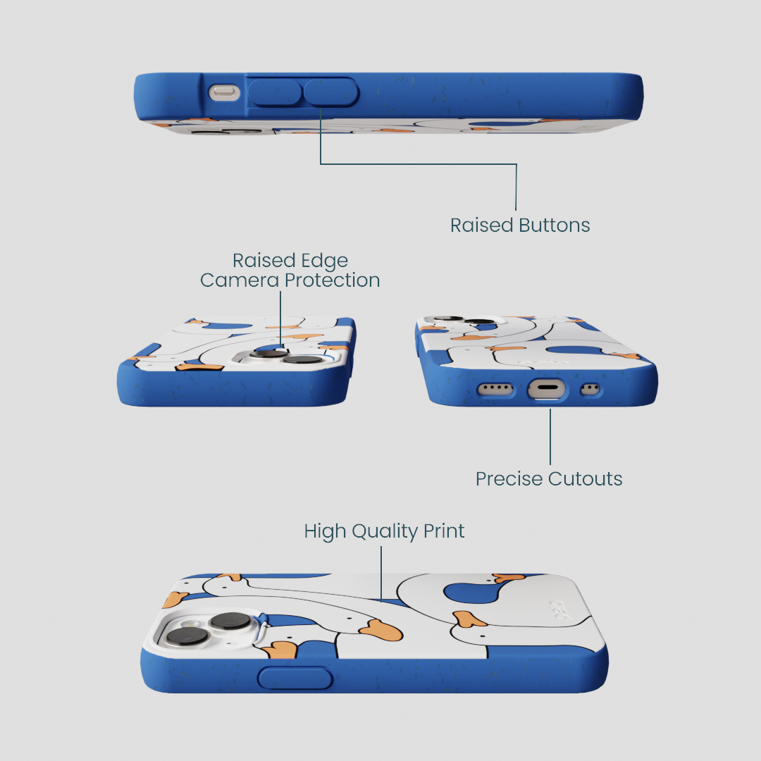Electric Blue Silly Goose iPhone 13 Mini Case