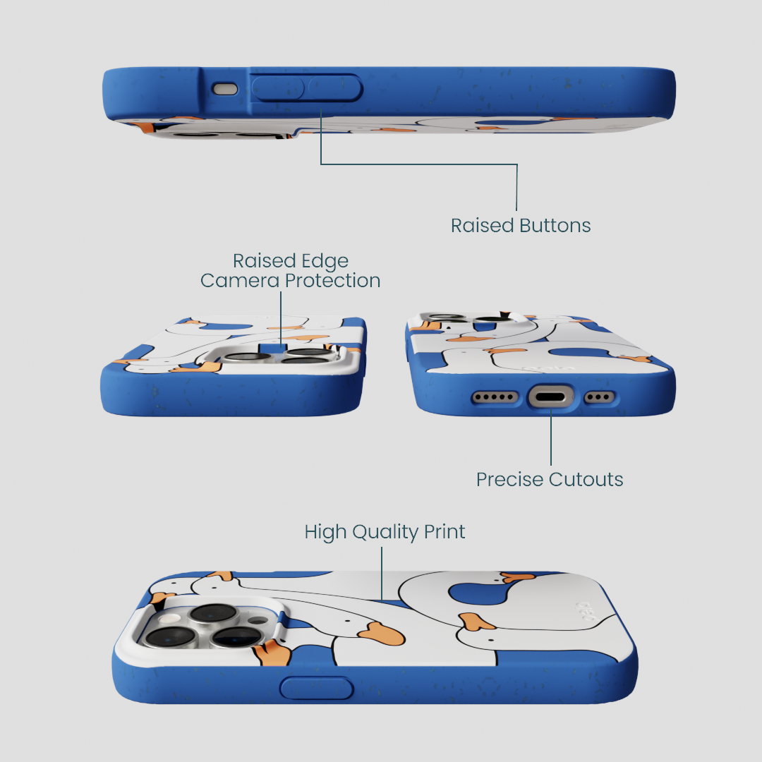 Electric Blue Silly Goose iPhone 15 Pro Case