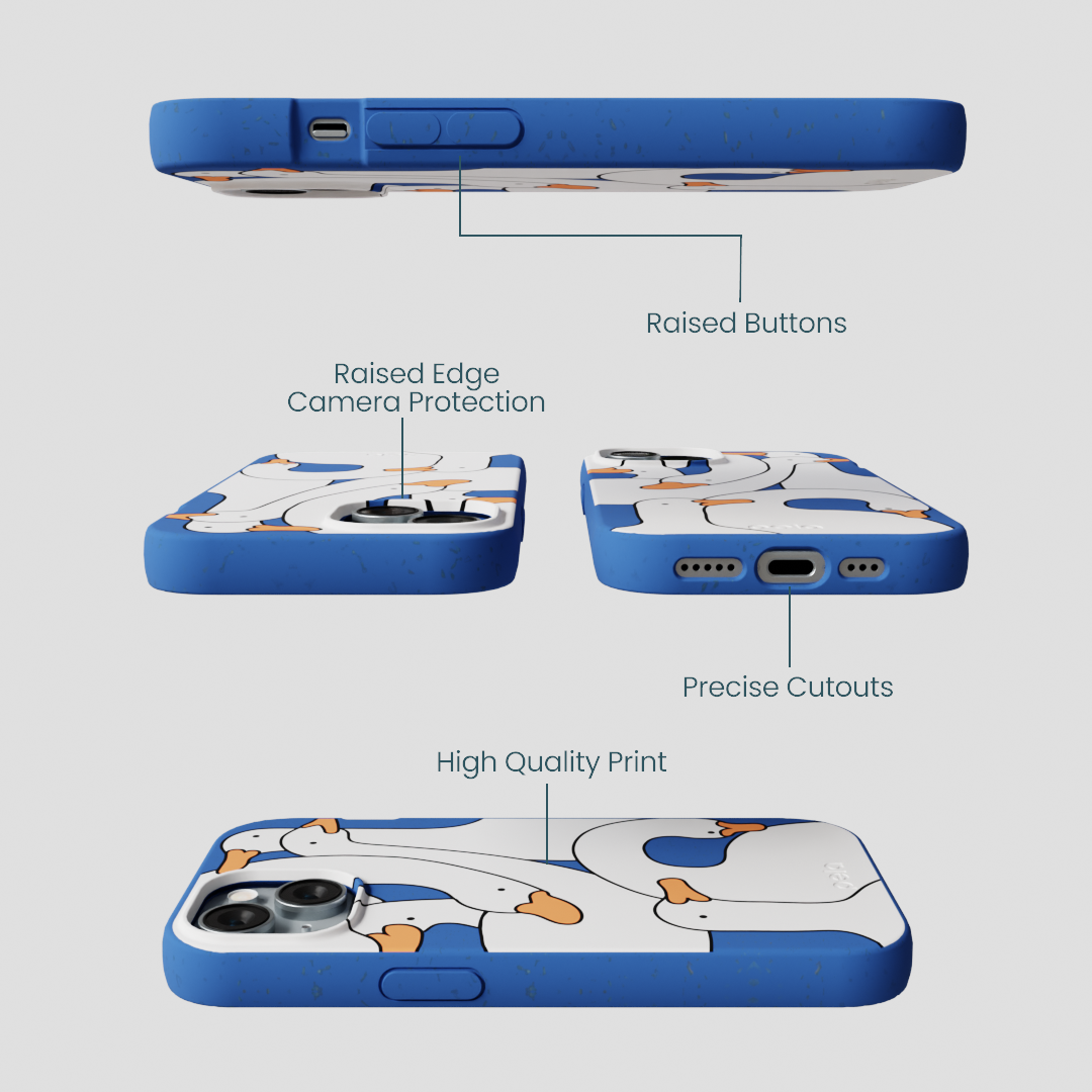 Electric Blue Silly Goose iPhone 15 Case