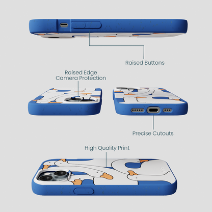 Electric Blue Silly Goose iPhone 15 Case