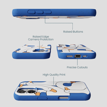 Electric Blue Silly Goose iPhone 16 Case