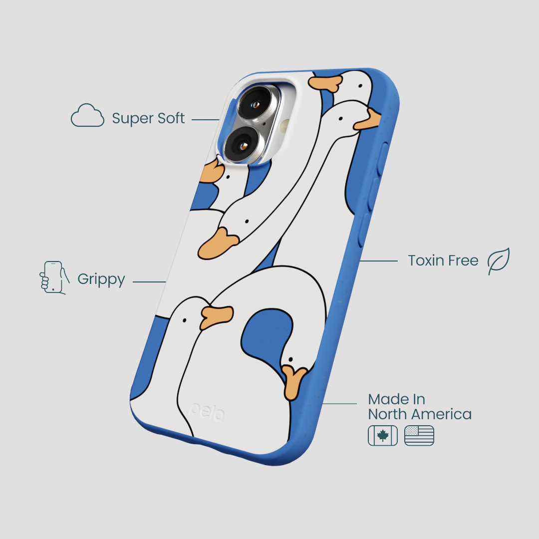 Electric Blue Silly Goose iPhone 16 Case
