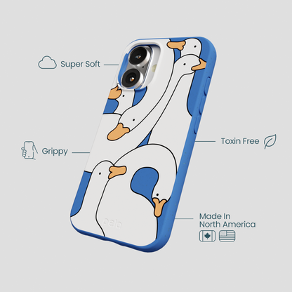 Electric Blue Silly Goose iPhone 16 Case