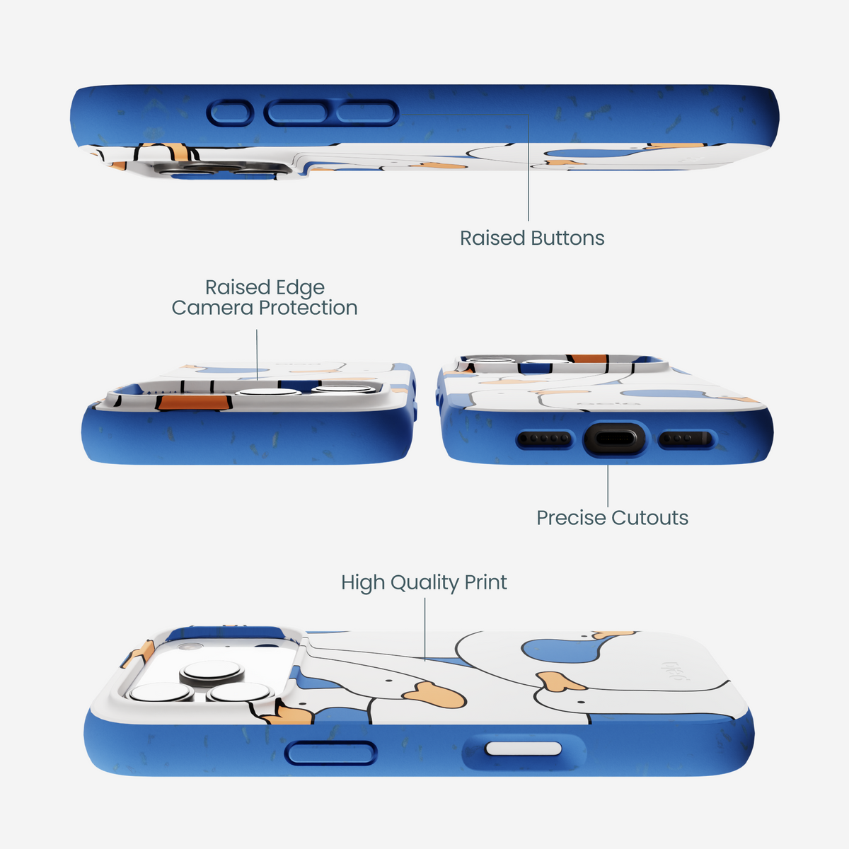 Electric Blue Silly Goose iPhone 17 Pro Case