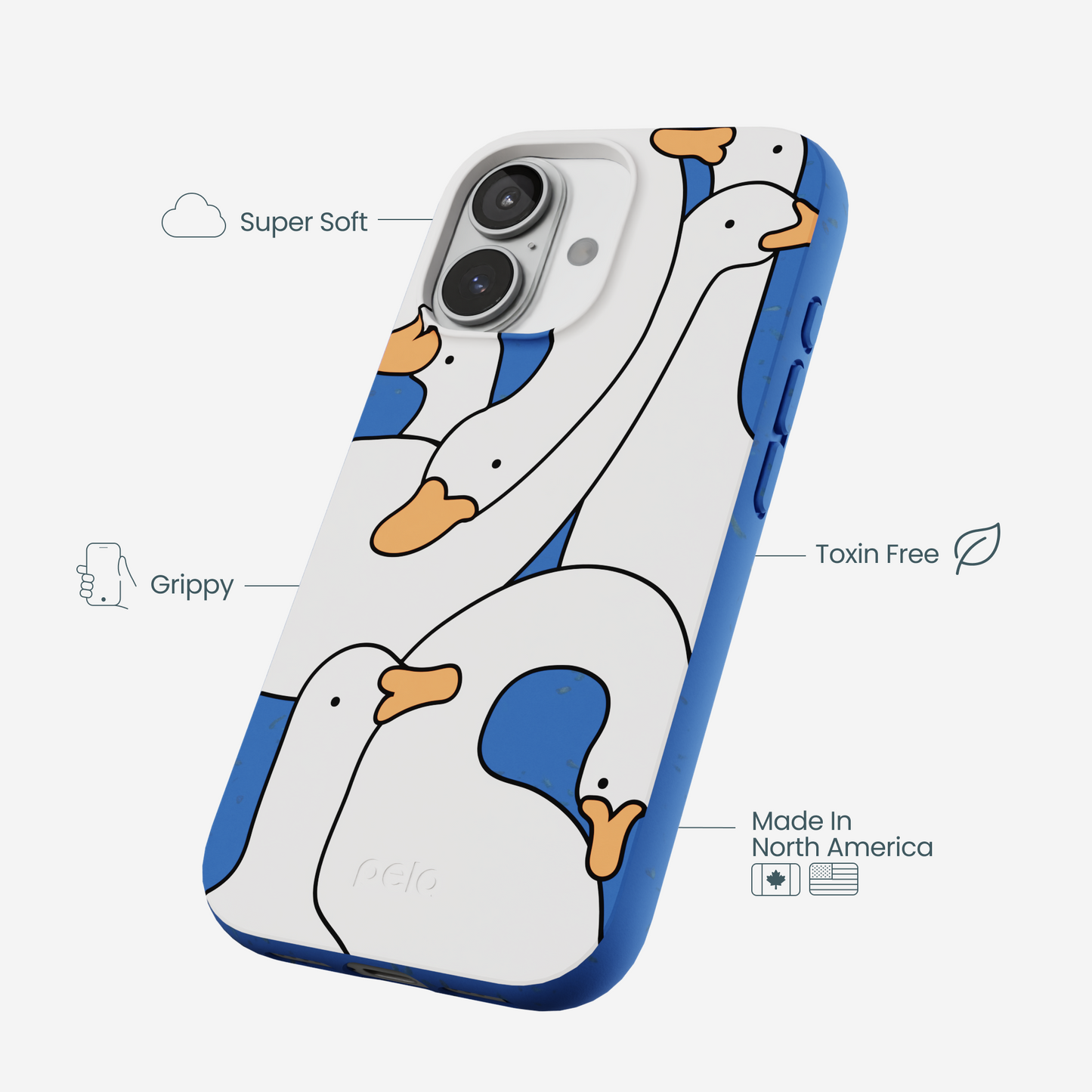 Electric Blue Silly Goose iPhone 17 Case