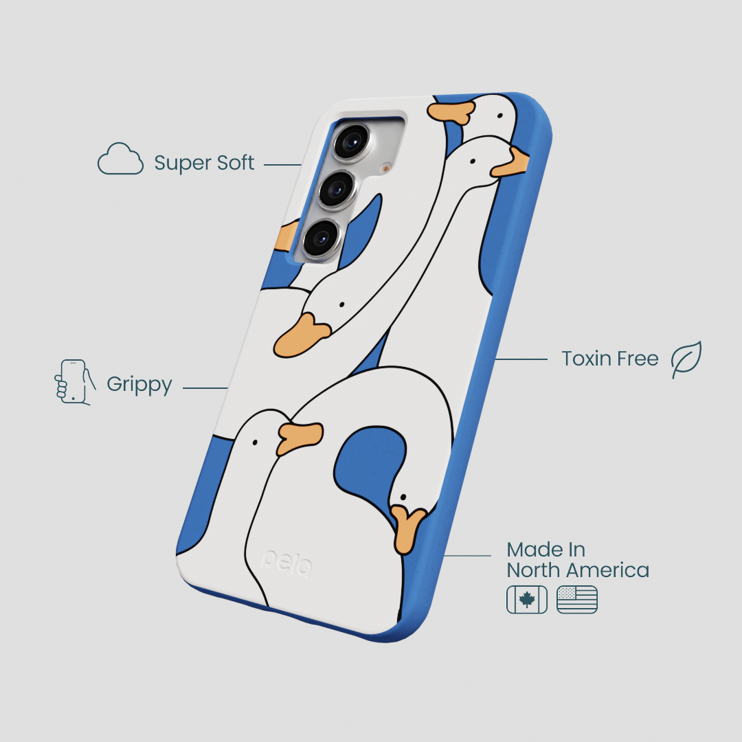 Electric Blue Silly Goose Samsung Galaxy S25 Case