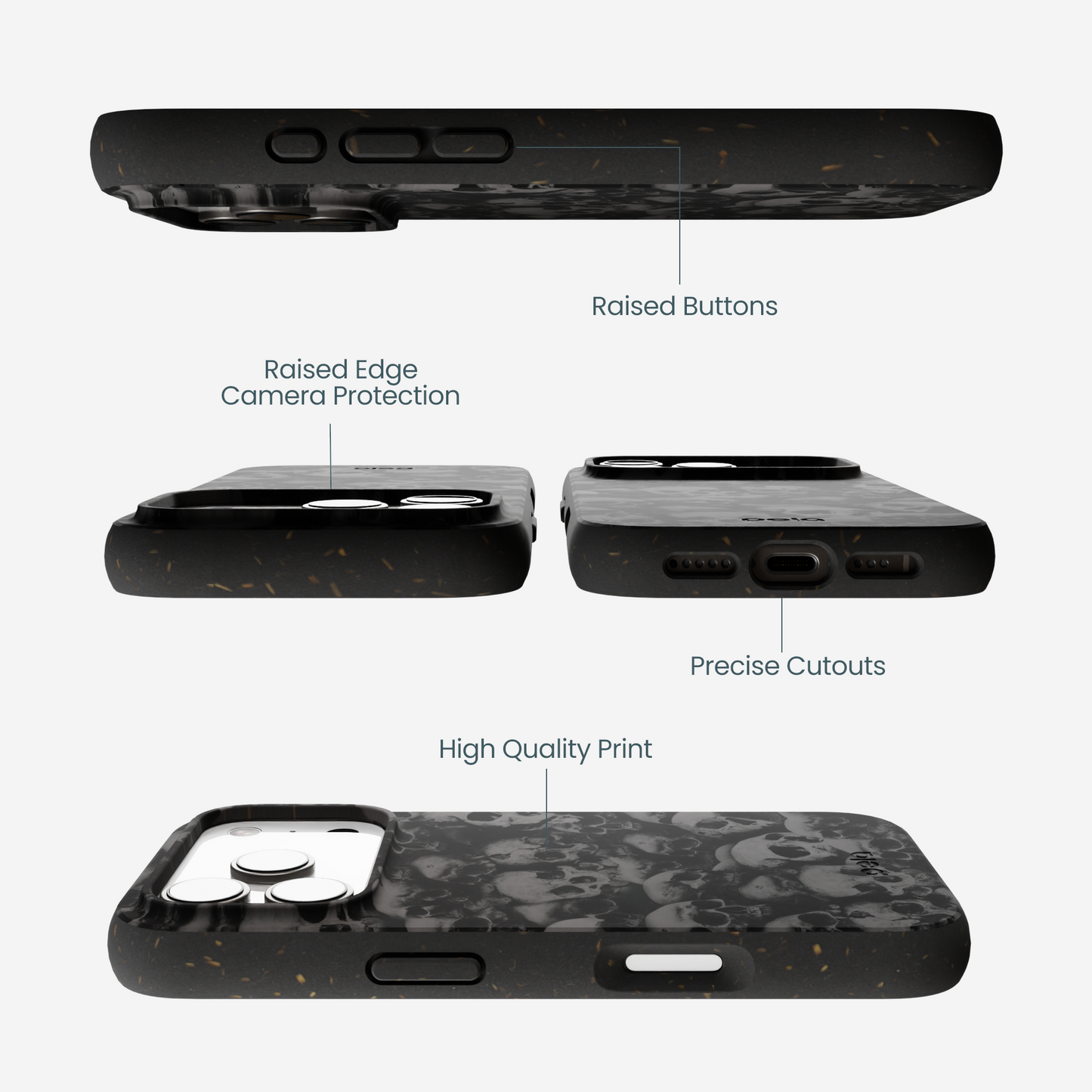 Black Skullyard iPhone 17 Pro Case