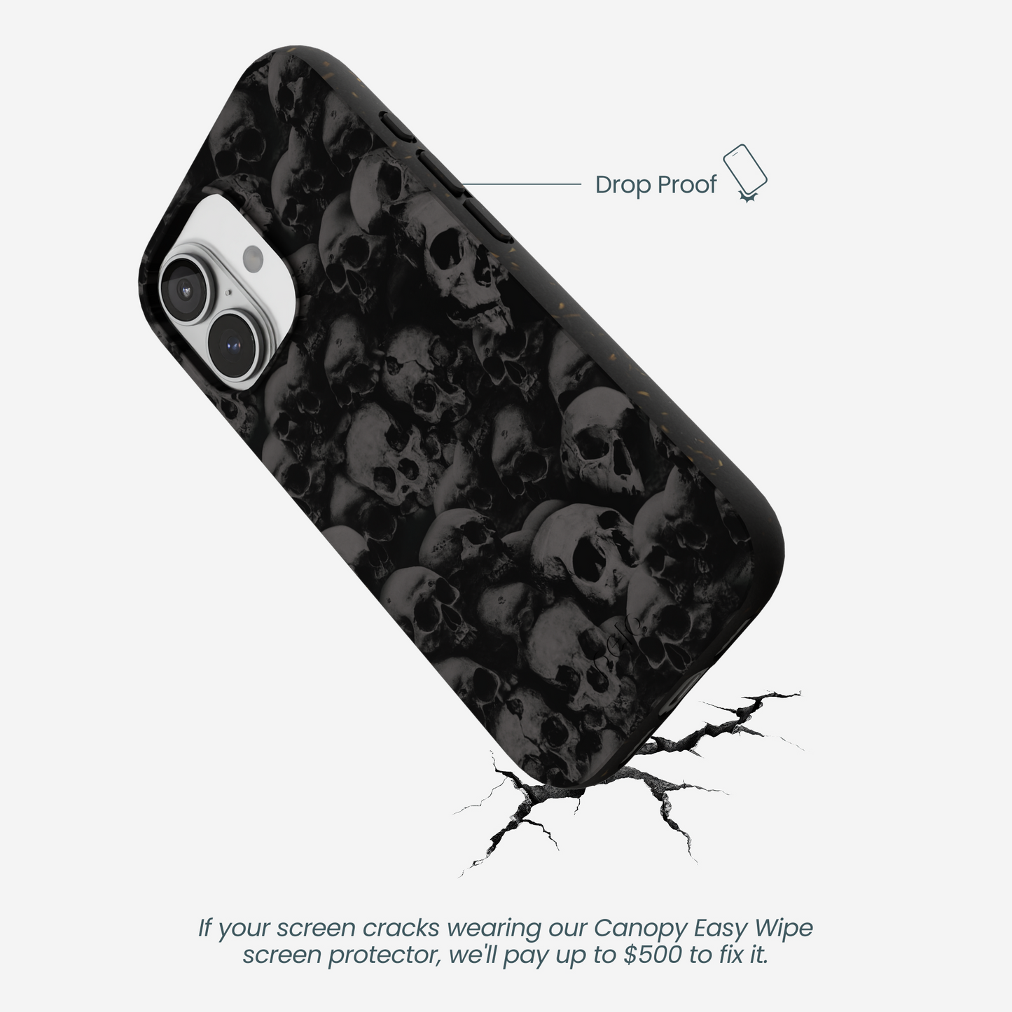 Black Skullyard iPhone 17 Case