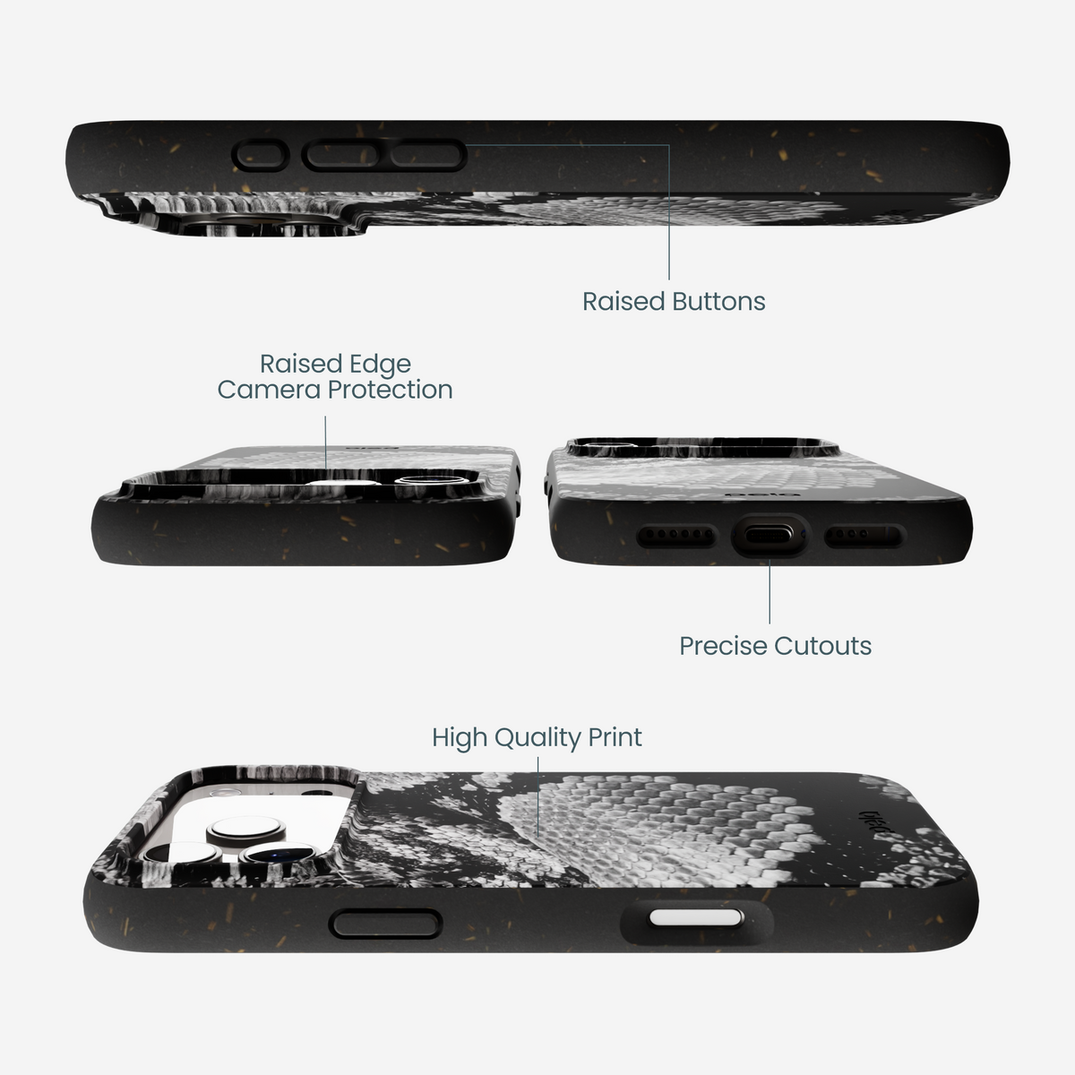 Black Snake Scale iPhone 17 Pro Max Case