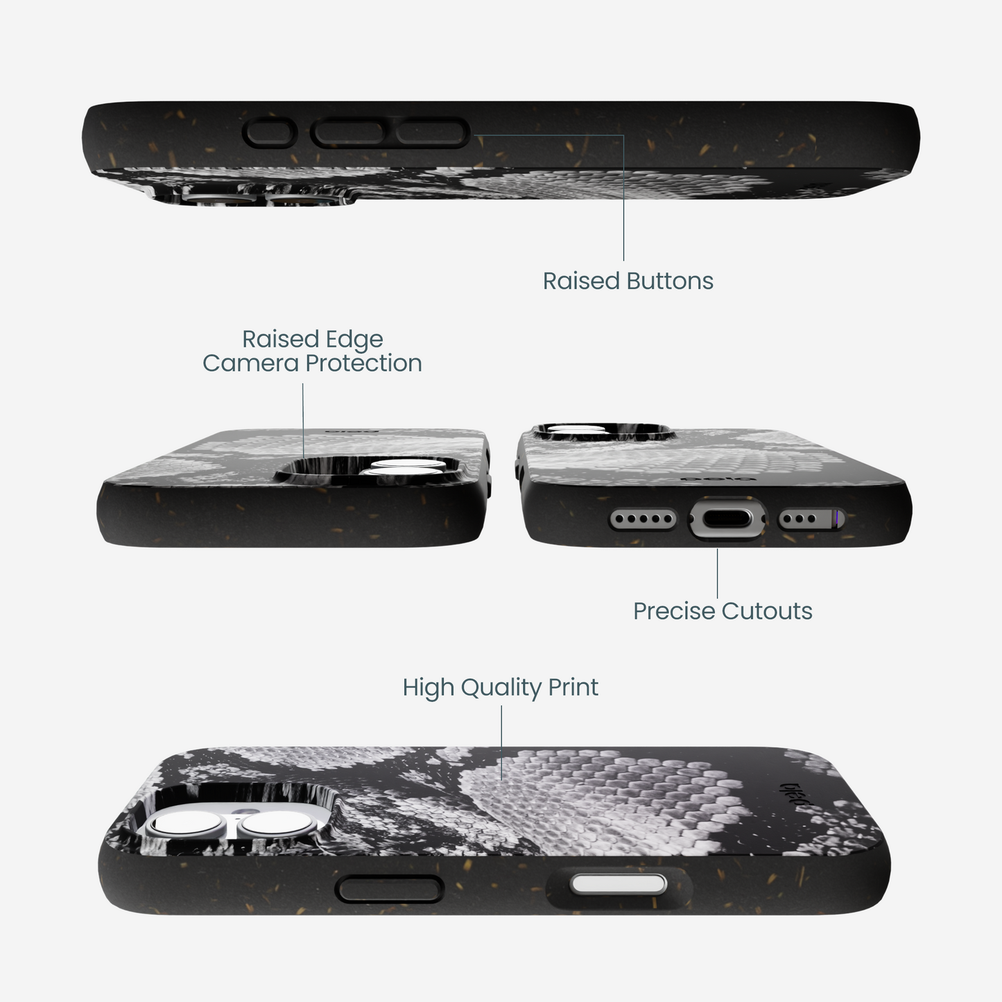 Black Snake Scale iPhone 17 Case