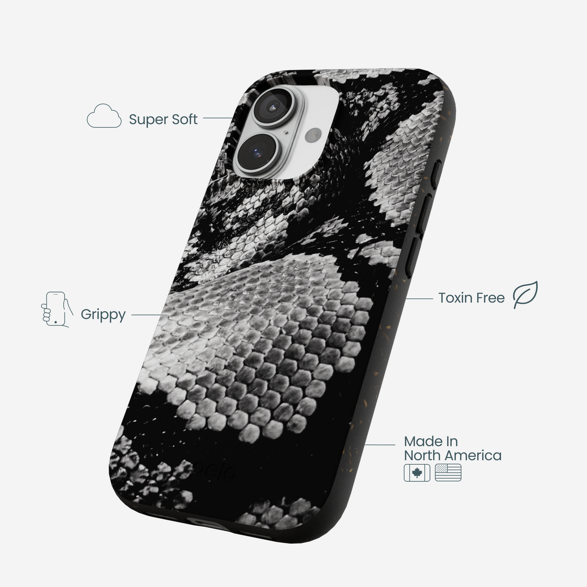 Black Snake Scale iPhone 17 Case