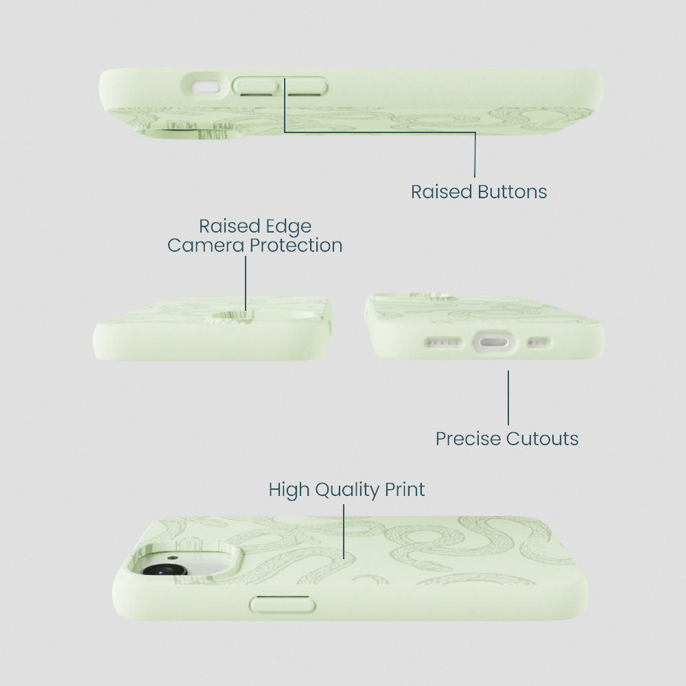 Sage Green Snaky iPhone 16e/17e Case