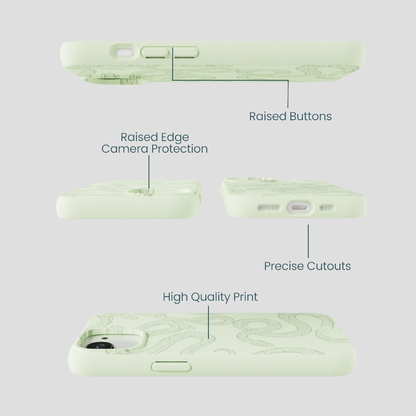 Sage Green Snaky iPhone 16e/17e Case
