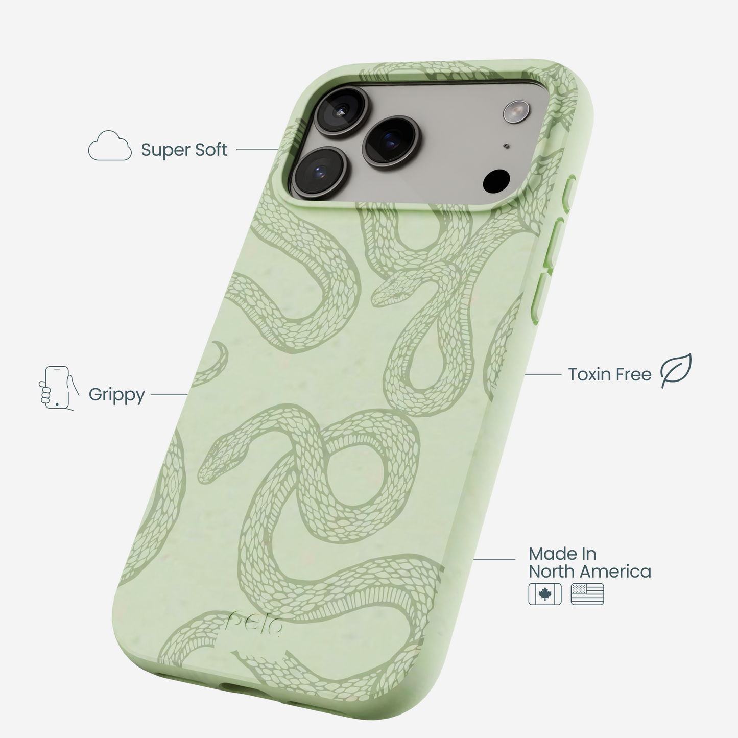Sage Green Snaky iPhone 17 Pro Max Case