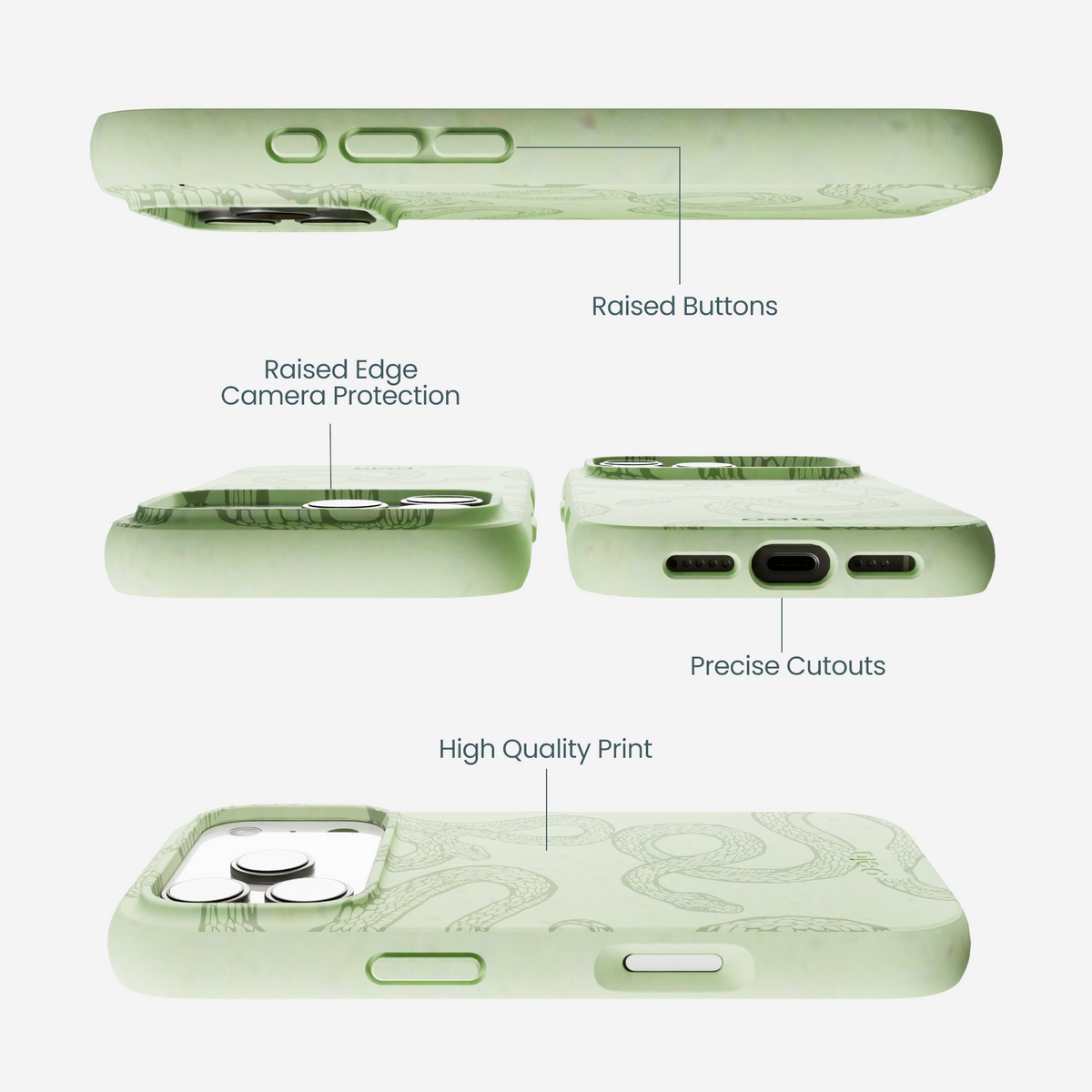 Sage Green Snaky iPhone 17 Pro Case