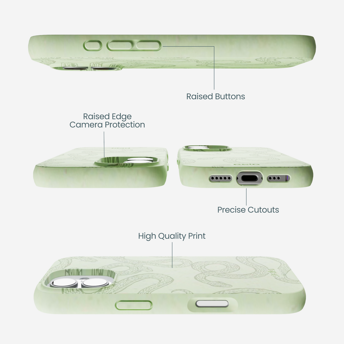 Sage Green Snaky iPhone 17 Case