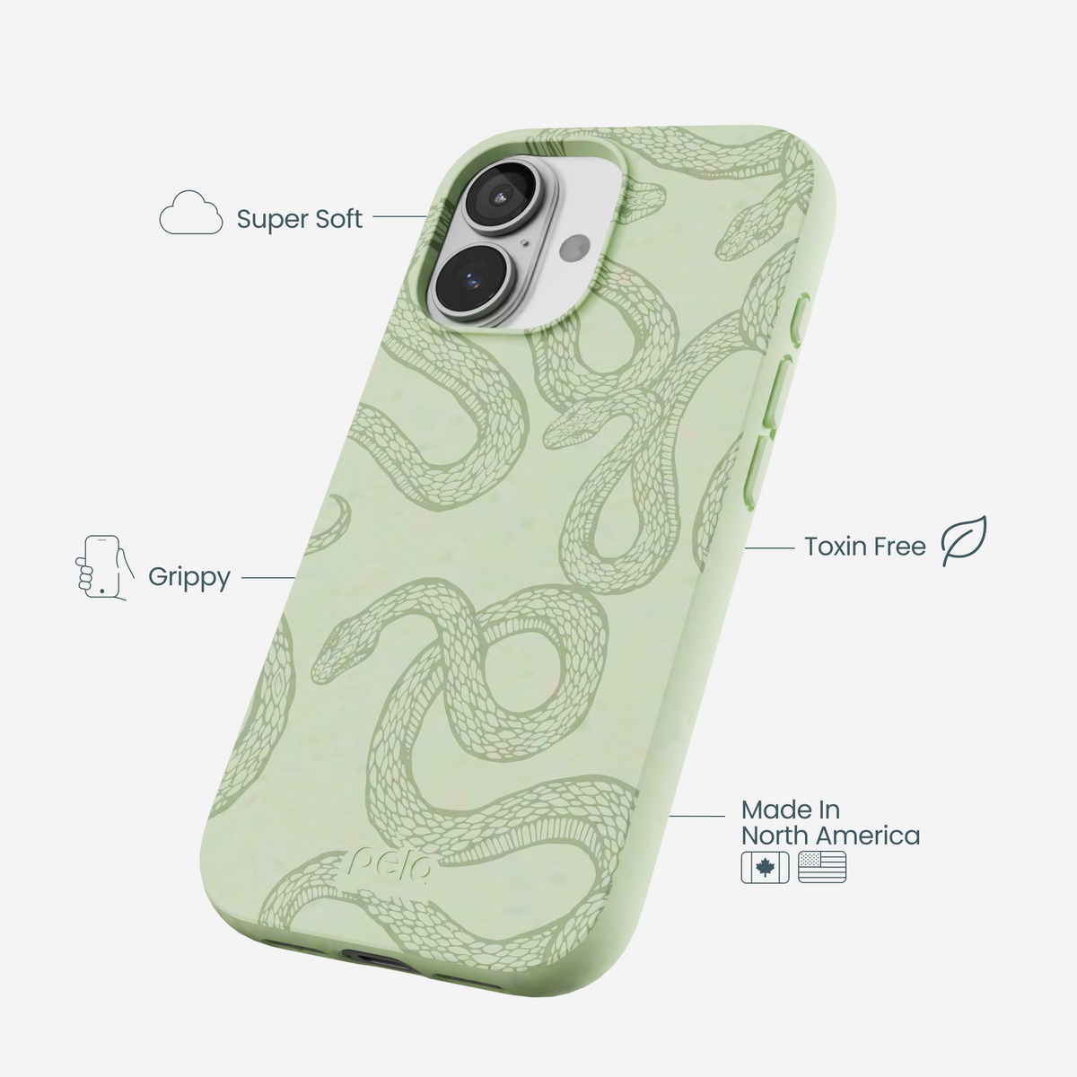 Sage Green Snaky iPhone 17 Case