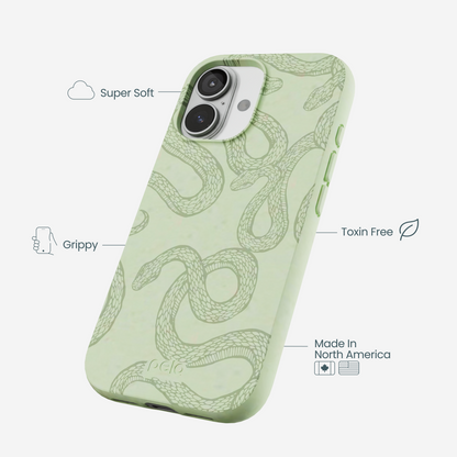 Sage Green Snaky iPhone 17 Case