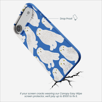 Electric Blue Snowy Owls iPhone Air Case